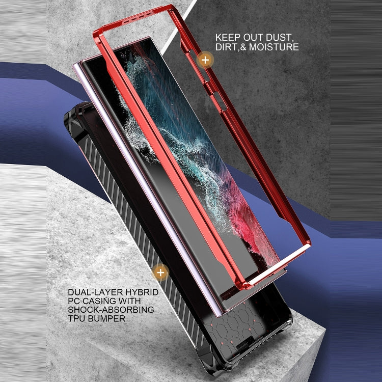 For Samsung Galaxy S23 5G Armor Series Holder Phone Case with Back Clip(Red) - free shipping - PMC TechLife - Order now!