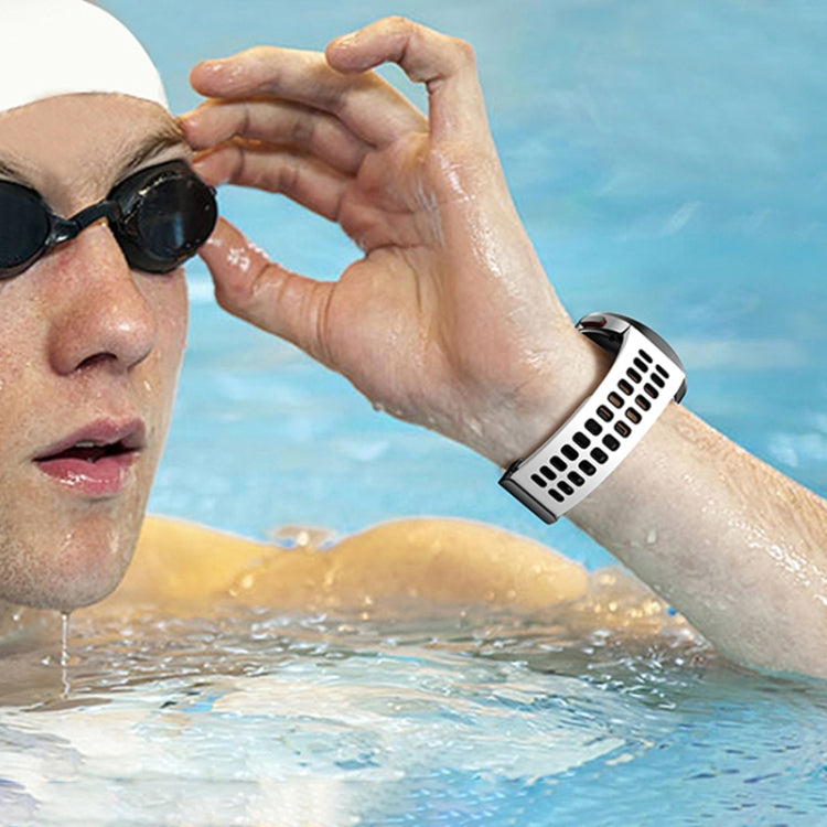 For Samsung Galaxy Watch5 Double-row Hole Folding Buckle Silicone Watch Band(Black Red) - Watch Bands by PMC TechLife | Online Shopping South Africa | PMC TechLife