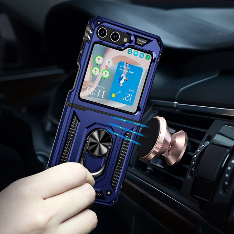 For Samsung Galaxy Z Flip5 Shockproof TPU + PC Phone Case with Holder(Blue) - free shipping - PMC TechLife - Order now!