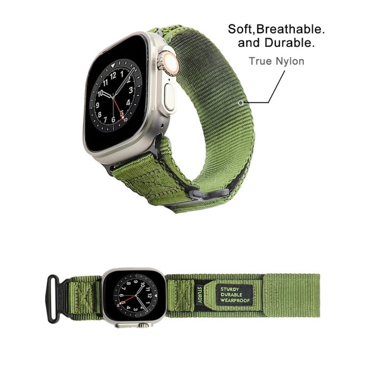 Nylon Two Section Watch Band For Apple Watch SE 44mm(Dark Green) - Watch Bands by PMC TechLife | Online Shopping South Africa | PMC TechLife