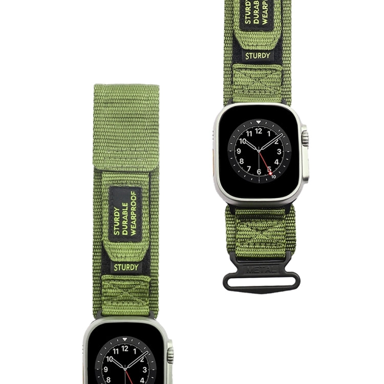 Nylon Two Section Watch Band For Apple Watch 6 40mm(Dark Green) - Watch Bands by PMC TechLife | Online Shopping South Africa | PMC TechLife