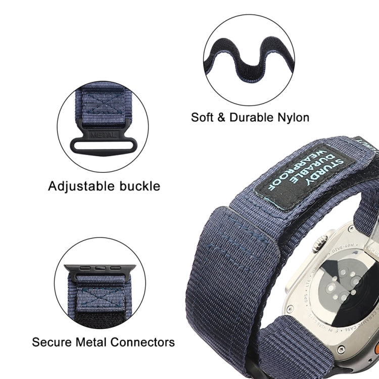 Nylon Two Section Watch Band For Apple Watch 5 40mm(Blue) - Watch Bands by PMC TechLife | Online Shopping South Africa | PMC TechLife
