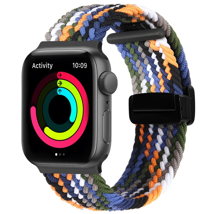 Magnetic Fold Clasp Woven Watch Band For Apple Watch 7 45mm(Denim Color) - Watch Bands by PMC TechLife | Online Shopping South Africa | PMC TechLife