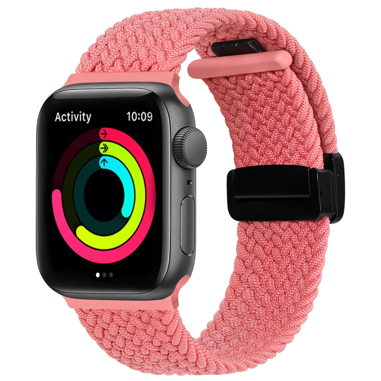 Magnetic Fold Clasp Woven Watch Band For Apple Watch 6 40mm(Pink) - Watch Bands by PMC TechLife | Online Shopping South Africa | PMC TechLife