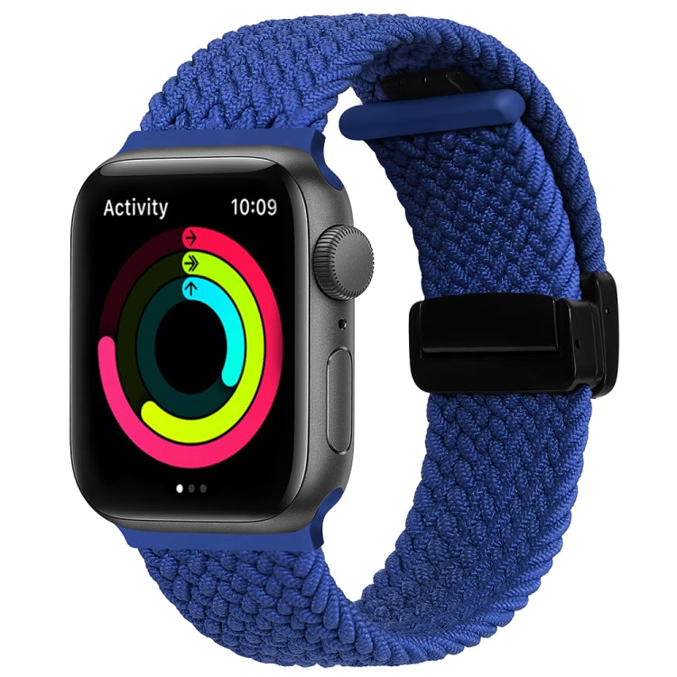 Magnetic Fold Clasp Woven Watch Band For Apple Watch 4 44mm(Blue) - Watch Bands by PMC TechLife | Online Shopping South Africa | PMC TechLife