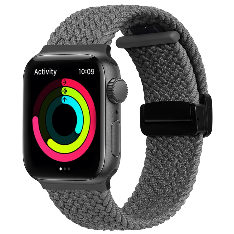 Magnetic Fold Clasp Woven Watch Band For Apple Watch 38mm(Grey) - Watch Bands by PMC TechLife | Online Shopping South Africa | PMC TechLife