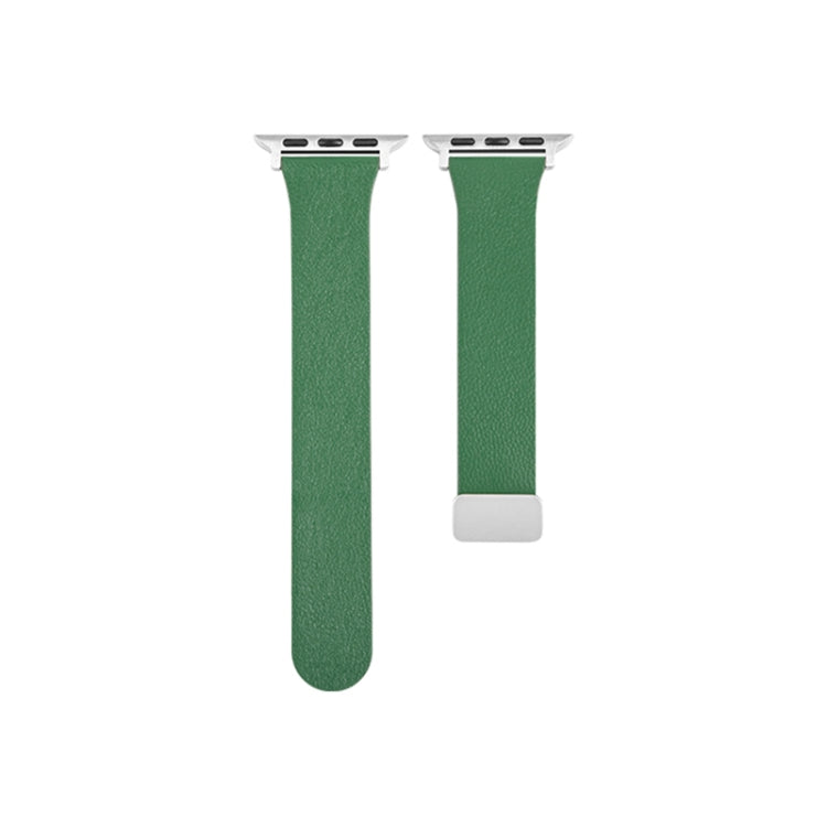 Sheepskin Texture Magnetic Folding Buckle Watch Band For Apple Watch SE 44mm(Grey Green) - Watch Bands by PMC TechLife | Online Shopping South Africa | PMC TechLife