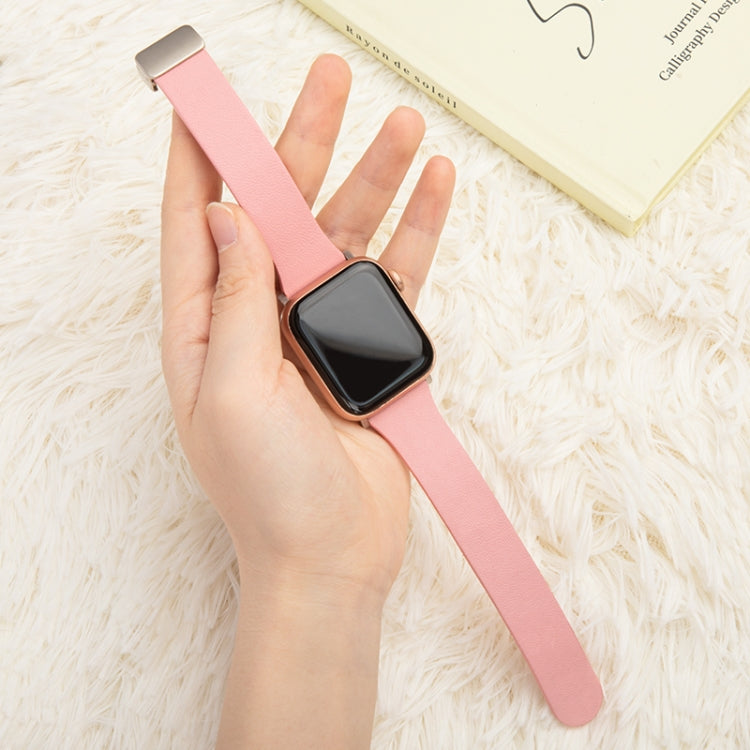 Sheepskin Texture Magnetic Folding Buckle Watch Band For Apple Watch 8 45mm(Green) - Watch Bands by PMC TechLife | Online Shopping South Africa | PMC TechLife