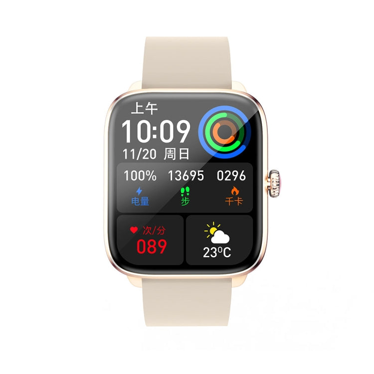 T20 1.96 inch IP67 Waterproof Silicone Band Smart Watch, Supports Dual-mode Bluetooth Call / Heart Rate Monitoring(Gold) - Smart Watches by PMC TechLife | Online Shopping South Africa | PMC TechLife