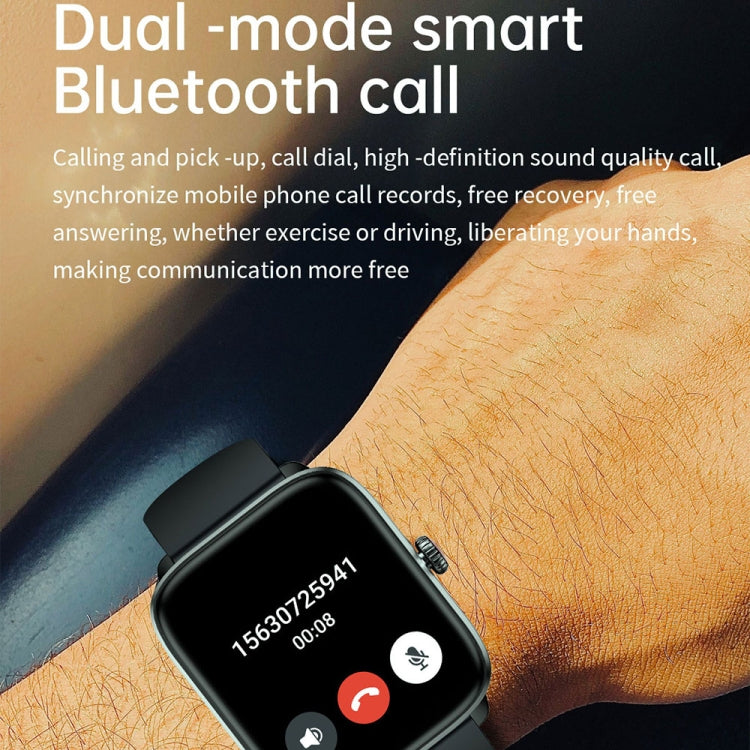 T20 1.96 inch IP67 Waterproof Silicone Band Smart Watch, Supports Dual-mode Bluetooth Call / Heart Rate Monitoring(Blue) - Smart Watches by PMC TechLife | Online Shopping South Africa | PMC TechLife