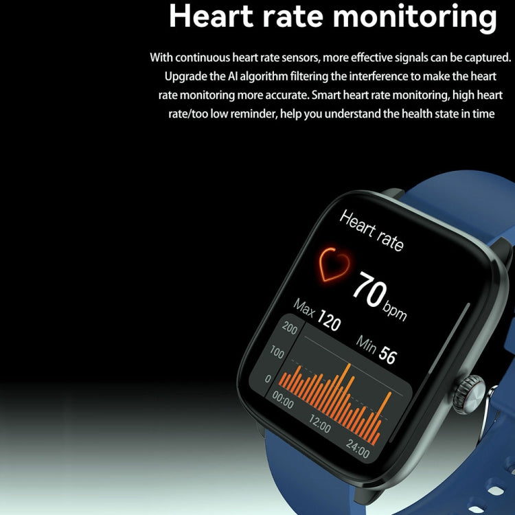 T20 1.96 inch IP67 Waterproof Silicone Band Smart Watch, Supports Dual-mode Bluetooth Call / Heart Rate Monitoring(Black) - Smart Watches by PMC TechLife | Online Shopping South Africa | PMC TechLife