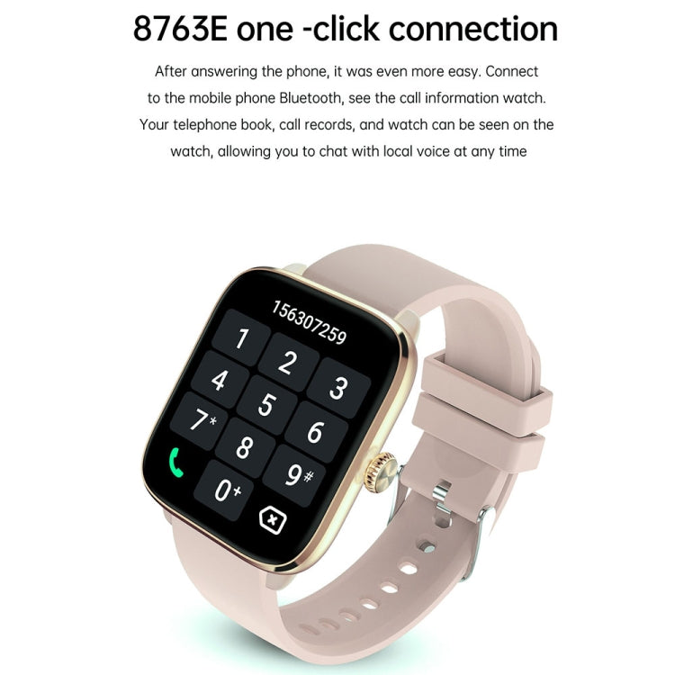 T20 1.96 inch IP67 Waterproof Silicone Band Smart Watch, Supports Dual-mode Bluetooth Call / Heart Rate Monitoring(Pink) - Smart Watches by PMC TechLife | Online Shopping South Africa | PMC TechLife