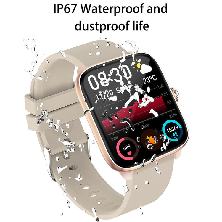 T20 1.96 inch IP67 Waterproof Silicone Band Smart Watch, Supports Dual-mode Bluetooth Call / Heart Rate Monitoring(Gold) - Smart Watches by PMC TechLife | Online Shopping South Africa | PMC TechLife