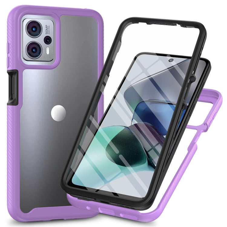 For Motorola Moto G13 / G23 Starry Sky Full Body Hybrid Shockproof Phone Case with PET Film(Purple) - free shipping - PMC TechLife - Order now!