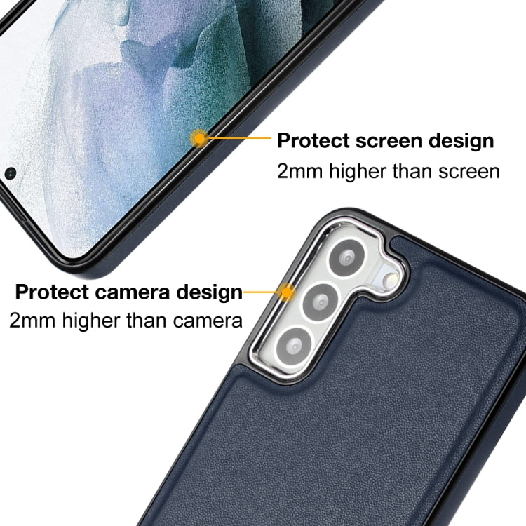 For Samsung Galaxy S23 Leather Texture Full Coverage Phone Case(Blue) - free shipping - PMC TechLife - Order now!