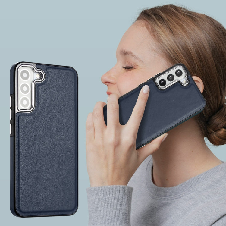 For Samsung Galaxy S23 Leather Texture Full Coverage Phone Case(Blue) - free shipping - PMC TechLife - Order now!