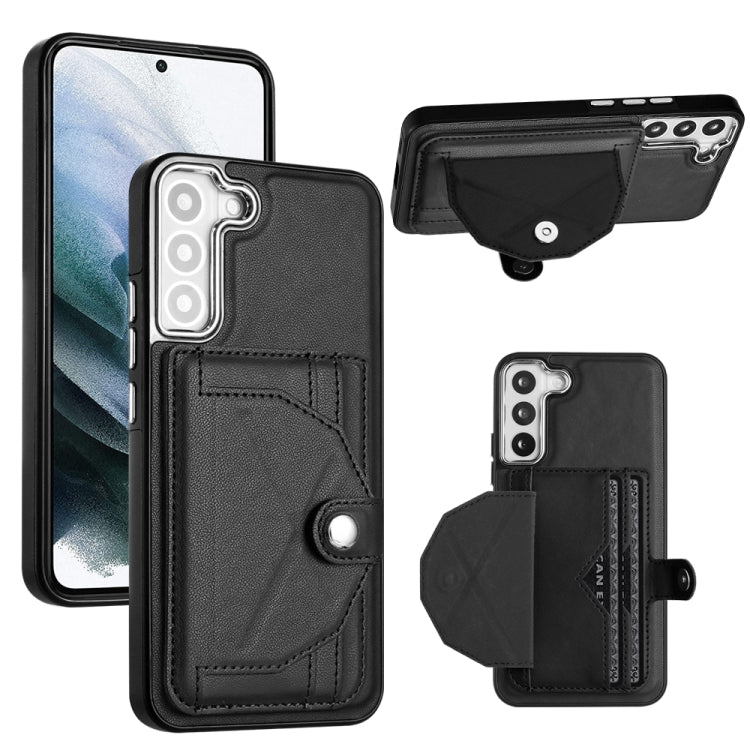 For Samsung Galaxy S22+ 5G Shockproof Leather Phone Case with Card Holder(Black) - free shipping - PMC TechLife - Order now!