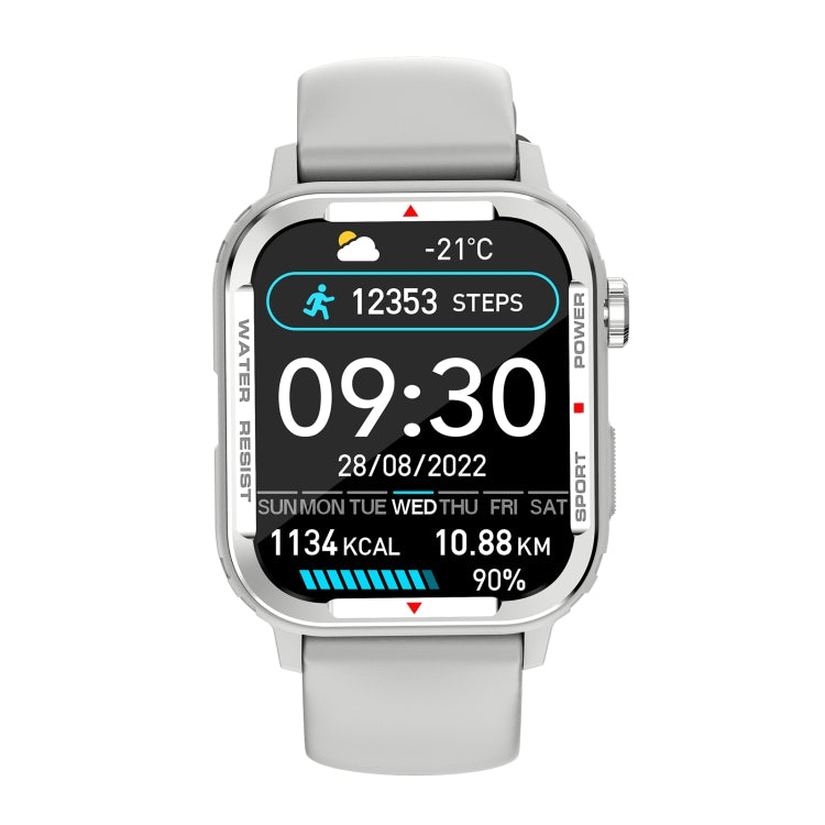 G96 1.85 inch HD Square Screen Rugged Smart Watch Support Bluetooth Calling/Heart Rate Monitoring/Blood Oxygen Monitoring(Grey) - Smart Watches by PMC TechLife | Online Shopping South Africa | PMC TechLife