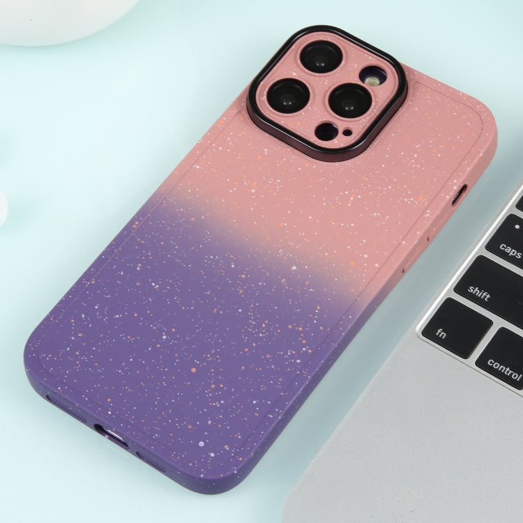 For iPhone 13 Pro Max Gradient Starry Silicone Phone Case with Lens Film(Pink Purple) - free shipping - PMC TechLife - Order now!