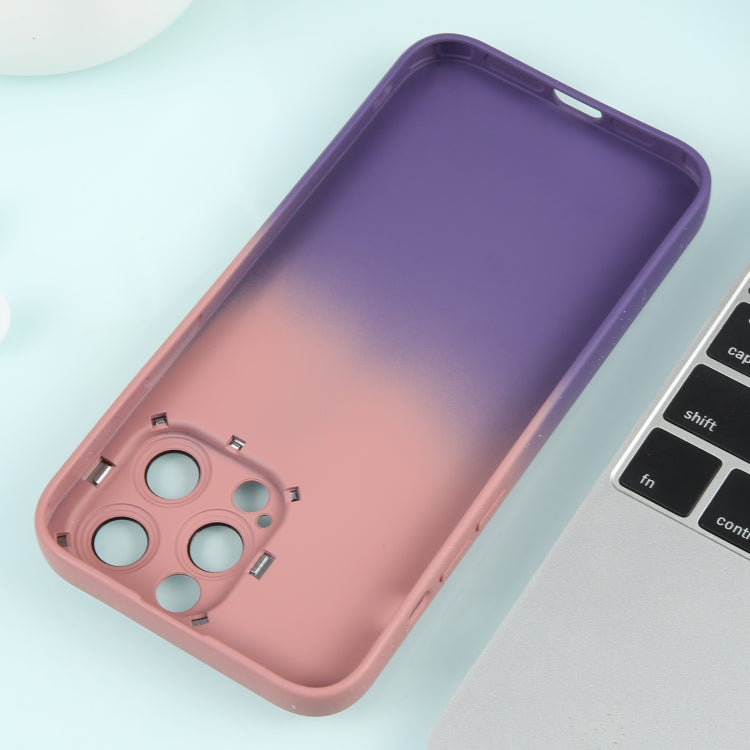 For iPhone 13 Pro Max Gradient Starry Silicone Phone Case with Lens Film(Pink Purple) - free shipping - PMC TechLife - Order now!