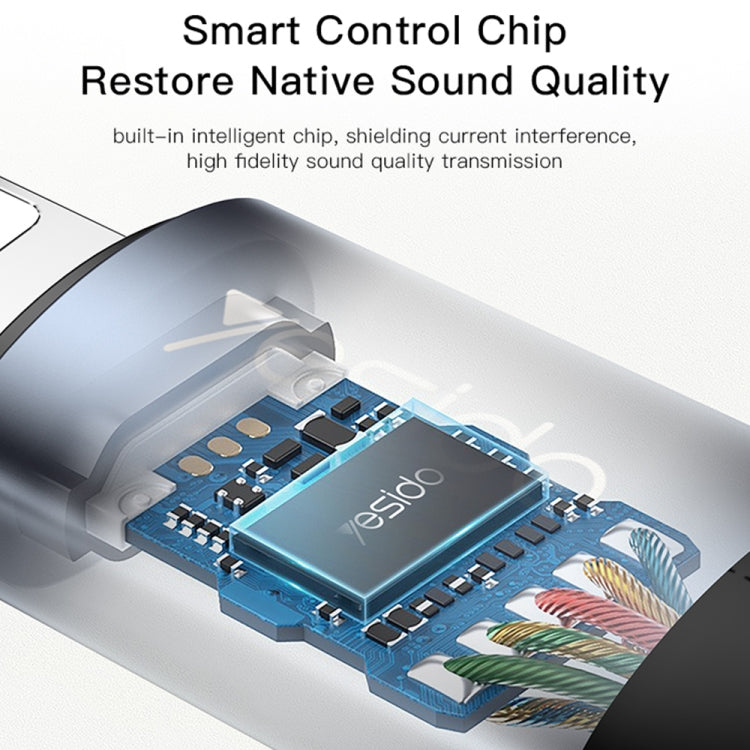 Yesido YAU37 8 Pin to 3.5mm Female Audio Adapter(Black) - free shipping - PMC TechLife - Order now!