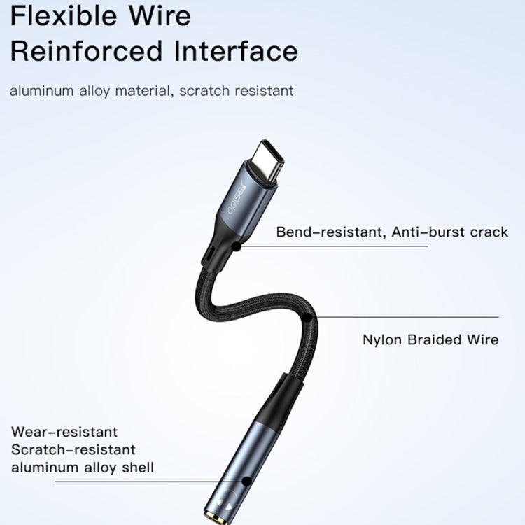 Yesido YAU37 8 Pin to 3.5mm Female Audio Adapter(Black) - free shipping - PMC TechLife - Order now!