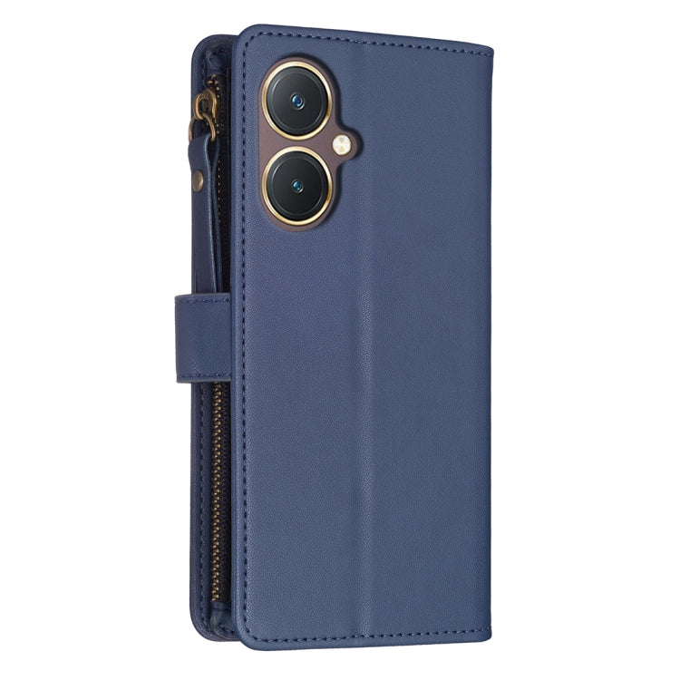 For vivo Y27 4G 9 Card Slots Zipper Wallet Leather Flip Phone Case(Blue) - vivo Cases by PMC TechLife | Online Shopping South Africa | PMC TechLife | Buy Now Pay Later Mobicred