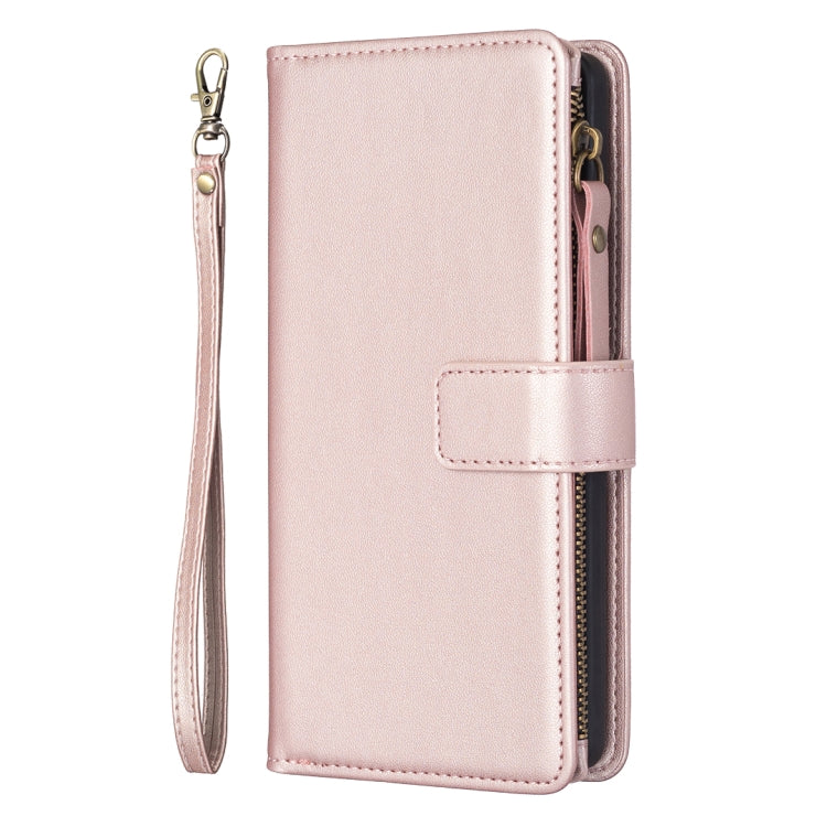 For Samsung Galaxy A54 5G 9 Card Slots Zipper Wallet Leather Flip Phone Case(Rose Gold) - free shipping - PMC TechLife - Order now!