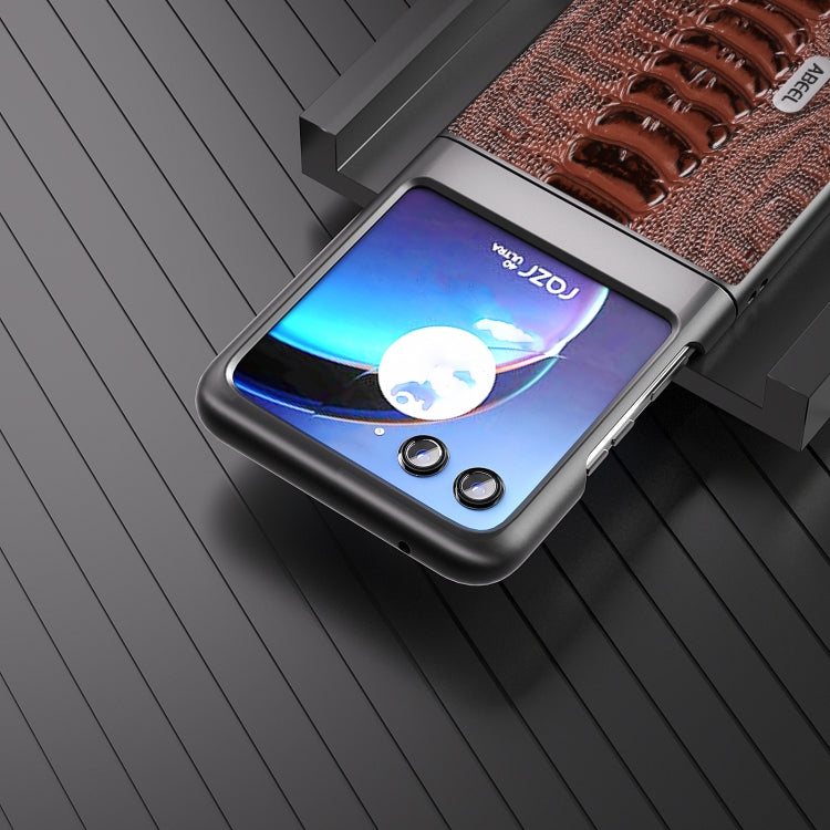 For Motorola Razr 40 Ultra ABEEL Genuine Leather Weilai Series Phone Case(Coffee) - free shipping - PMC TechLife - Order now!