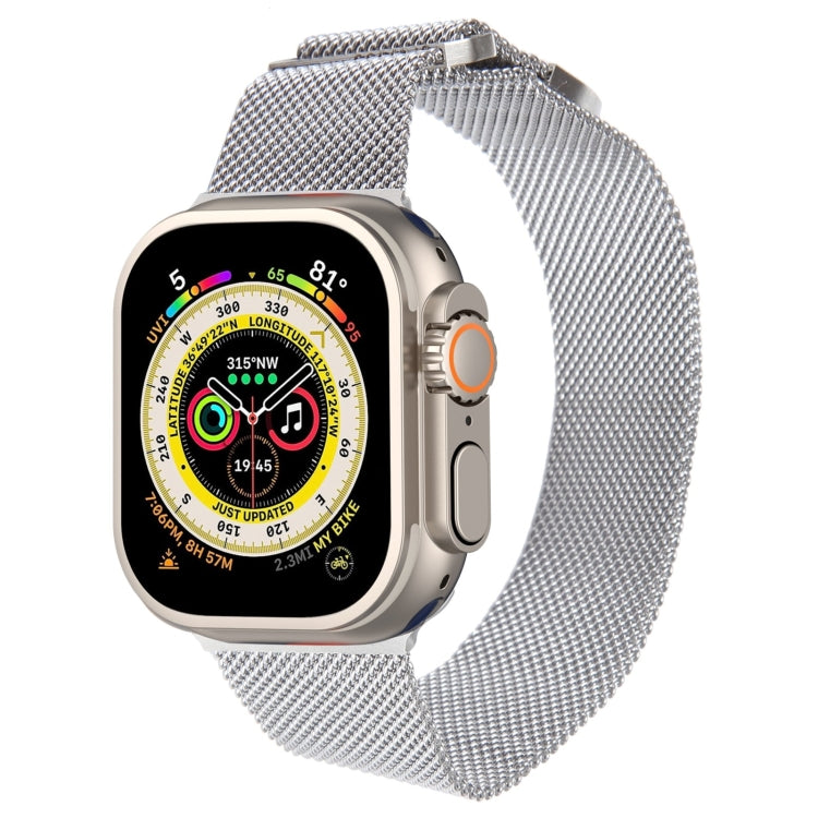 For Apple Watch Ultra 49mm Milanese Metal Magnetic Watch Band(Silver) - Watch Bands by PMC TechLife | Online Shopping South Africa | PMC TechLife