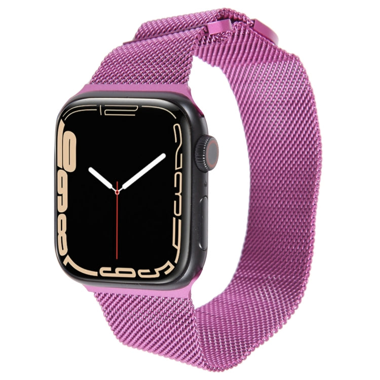 For Apple Watch 8 45mm Milanese Metal Magnetic Watch Band(Purple) - Watch Bands by PMC TechLife | Online Shopping South Africa | PMC TechLife