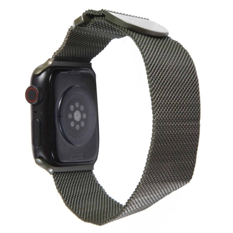 For Apple Watch SE 2022 40mm Milanese Metal Magnetic Watch Band(Army Green) - Watch Bands by PMC TechLife | Online Shopping South Africa | PMC TechLife