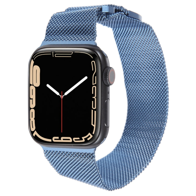 For Apple Watch SE 2022 44mm Milanese Metal Magnetic Watch Band(Blue) - Watch Bands by PMC TechLife | Online Shopping South Africa | PMC TechLife