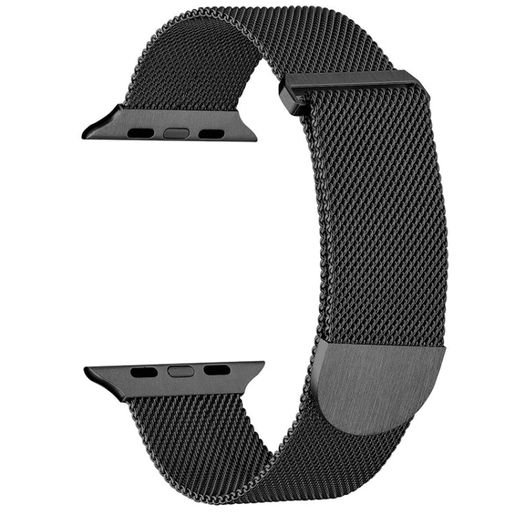 For Apple Watch 7 45mm Milanese Metal Magnetic Watch Band(Black) - Watch Bands by PMC TechLife | Online Shopping South Africa | PMC TechLife