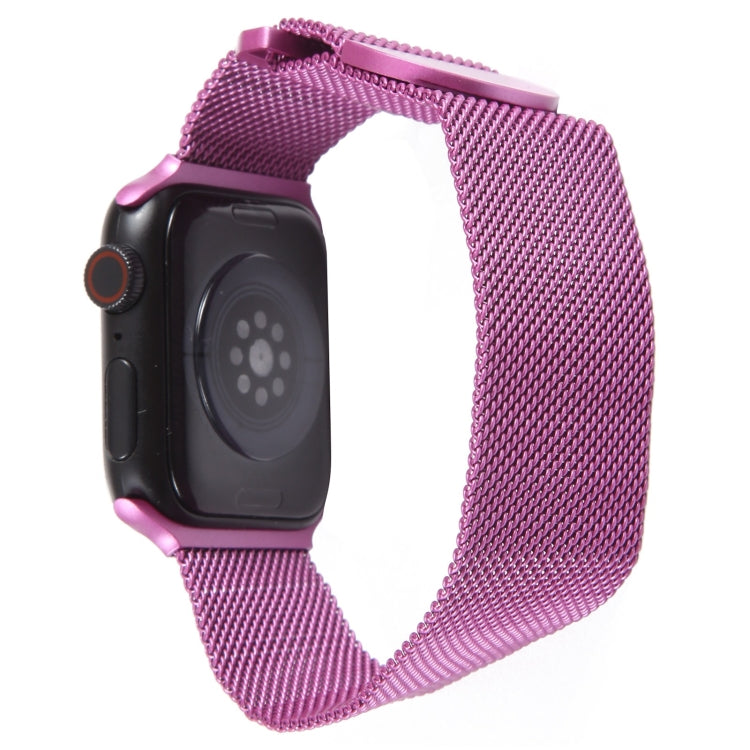 For Apple Watch 7 45mm Milanese Metal Magnetic Watch Band(Purple) - Watch Bands by PMC TechLife | Online Shopping South Africa | PMC TechLife