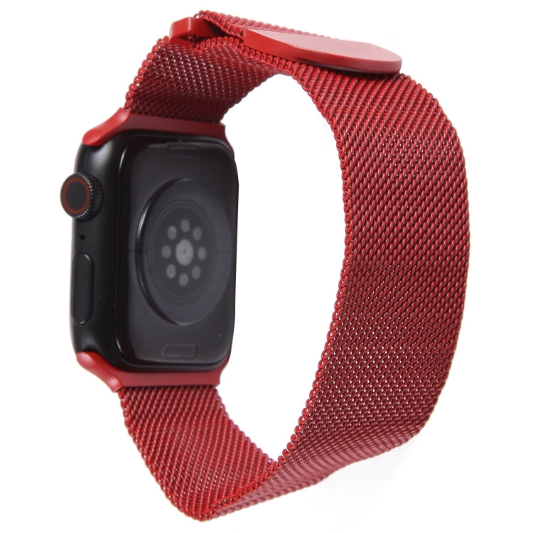 For Apple Watch 6 40mm Milanese Metal Magnetic Watch Band(Red) - Watch Bands by PMC TechLife | Online Shopping South Africa | PMC TechLife