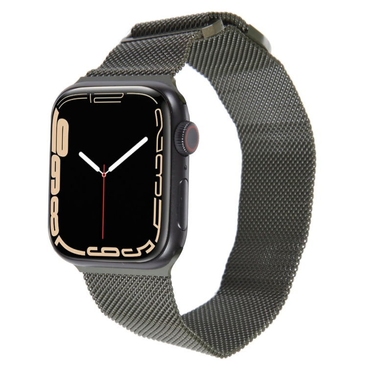 For Apple Watch 5 44mm Milanese Metal Magnetic Watch Band(Army Green) - Watch Bands by PMC TechLife | Online Shopping South Africa | PMC TechLife