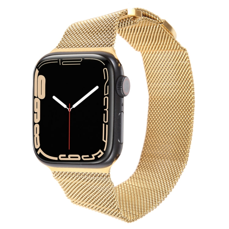 For Apple Watch 4 44mm Milanese Metal Magnetic Watch Band(Gold) - Watch Bands by PMC TechLife | Online Shopping South Africa | PMC TechLife