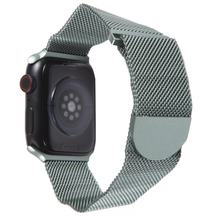 For Apple Watch 3 38mm Milanese Metal Magnetic Watch Band(Pine Green) - Watch Bands by PMC TechLife | Online Shopping South Africa | PMC TechLife