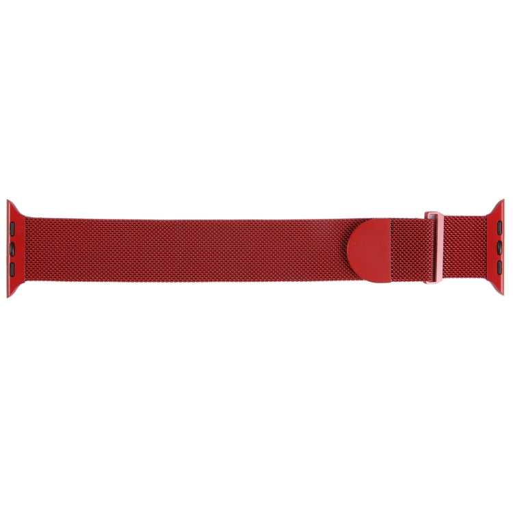 For Apple Watch 3 42mm Milanese Metal Magnetic Watch Band(Red) - Watch Bands by PMC TechLife | Online Shopping South Africa | PMC TechLife