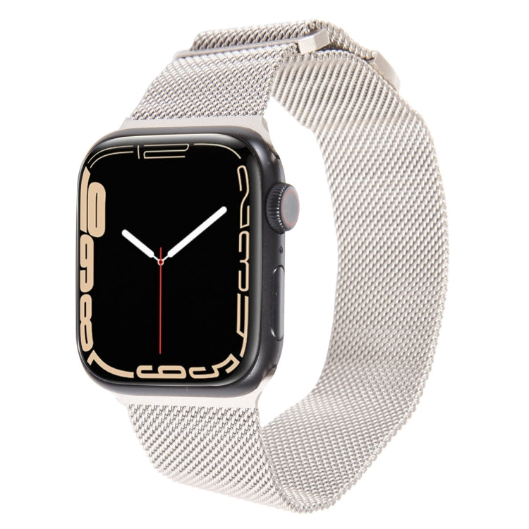 For Apple Watch 3 42mm Milanese Metal Magnetic Watch Band(Starlight) - Watch Bands by PMC TechLife | Online Shopping South Africa | PMC TechLife