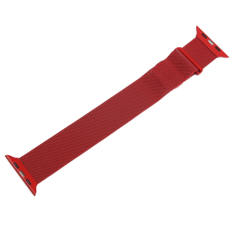 For Apple Watch 42mm Milanese Metal Magnetic Watch Band(Red) - Watch Bands by PMC TechLife | Online Shopping South Africa | PMC TechLife