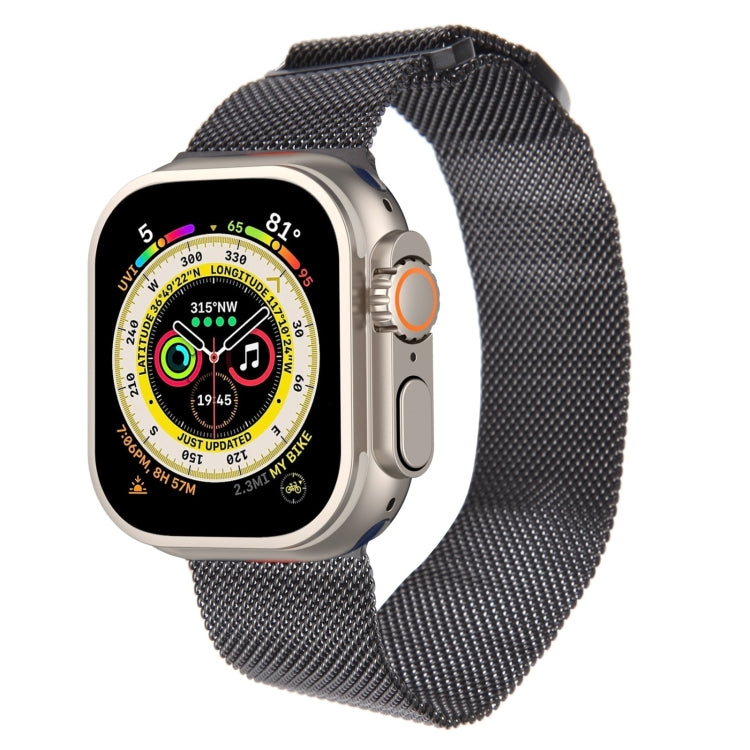 For Apple Watch 9 45mm Milanese Metal Magnetic Watch Band(Black) - Watch Bands by PMC TechLife | Online Shopping South Africa | PMC TechLife
