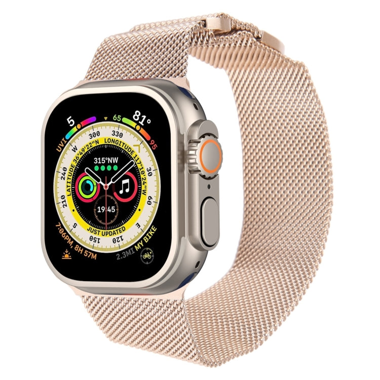 For Apple Watch 9 45mm Milanese Metal Magnetic Watch Band(Retro Gold) - Watch Bands by PMC TechLife | Online Shopping South Africa | PMC TechLife