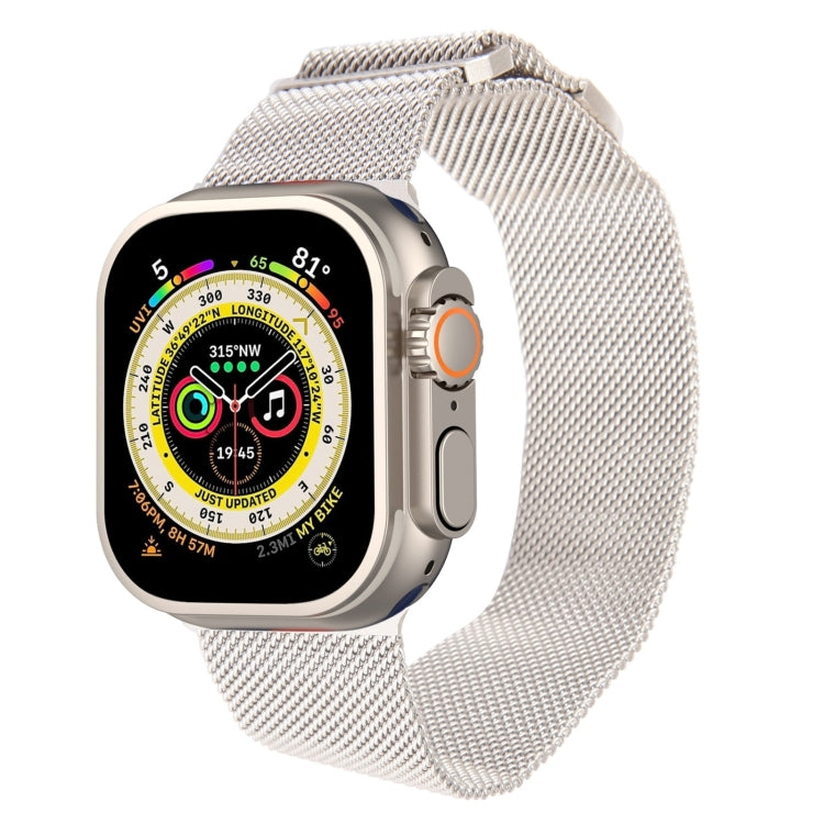 For Apple Watch 9 41mm Milanese Metal Magnetic Watch Band(Starlight) - Watch Bands by PMC TechLife | Online Shopping South Africa | PMC TechLife