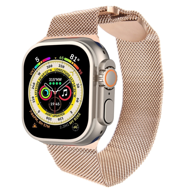 For Apple Watch 9 41mm Milanese Metal Magnetic Watch Band(Rose Gold) - Watch Bands by PMC TechLife | Online Shopping South Africa | PMC TechLife