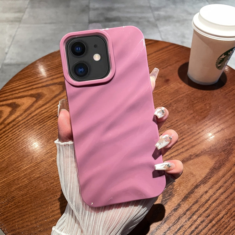 For iPhone 11 Solid Color Wave Texture TPU Phone Case(Taro Purple) - iPhone 11 Cases by PMC TechLife | Online Shopping South Africa | PMC TechLife