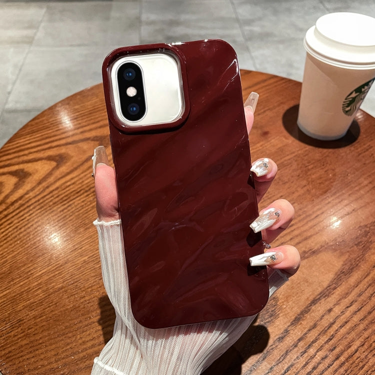 For iPhone XS Max Solid Color Wave Texture TPU Phone Case(Wine Red) - More iPhone Cases by PMC TechLife | Online Shopping South Africa | PMC TechLife