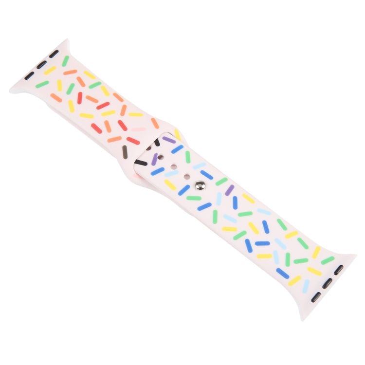 Rainbow Raindrops Silicone Watch Band For Apple Watch 7 41mm(Pink) - Watch Bands by PMC TechLife | Online Shopping South Africa | PMC TechLife