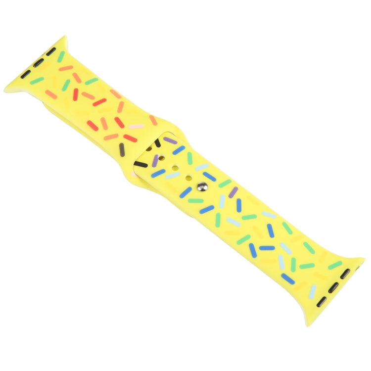 Rainbow Raindrops Silicone Watch Band For Apple Watch SE 2022 44mm(Yellow) - Watch Bands by PMC TechLife | Online Shopping South Africa | PMC TechLife